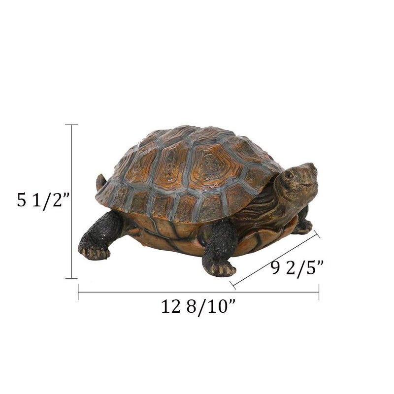 Danmu Realistic Tortoise Garden Statue, Lifelike Resin Tortoise Outdoor Decor for Yard Patio, Weather-Resistant Lawn Art Sculpture (L 12 9/10" x 9 2/5" x 5 1/2") 1 Pack - Image 2